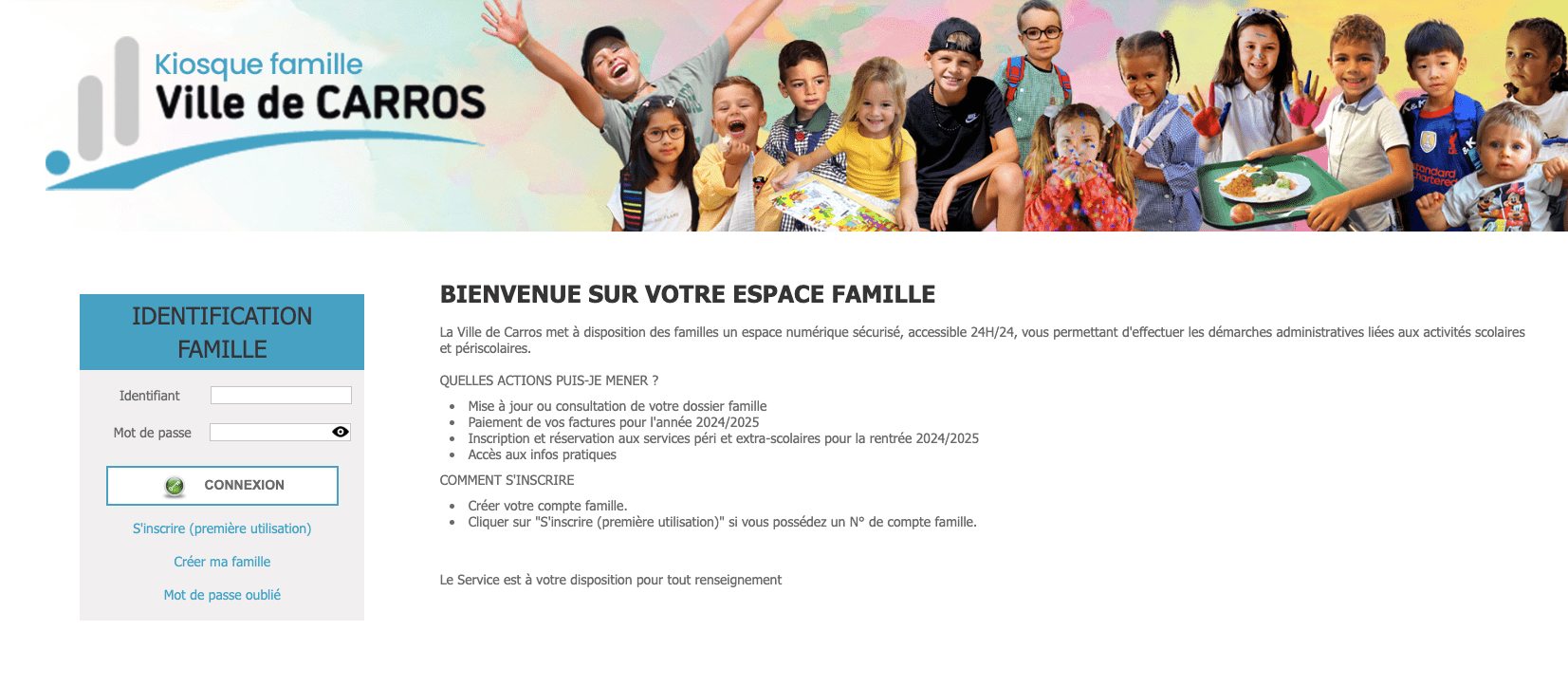 Kiosque Famille, espace numérique des familles de Carros