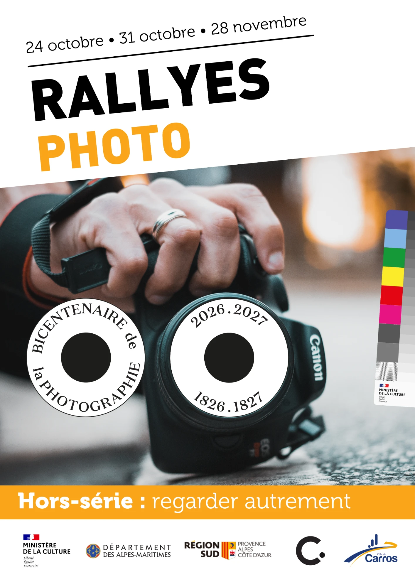 Affiche Rallyes photo, 24 octobre, 31 octobre et 28 novembre – Hors-série : regarder autrement